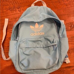 Adidas Sky Blue Backpack with Trefoil Zipper